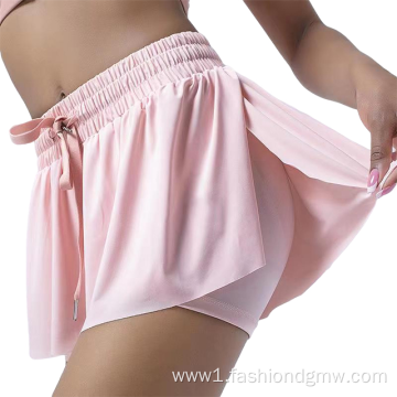 Polyester Mini Split Drawstring Golf Skirt Sexy Women